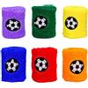 YUYTE 6 Pezzi Braccialetti per Bambini Polsini Colorati Polsini Sportivi con Design di Calcio Ricamato Materiale Peluche per Basket Tennis Corsa Fitness