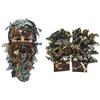 Huenco Maschera Mimetica 3D Leaf Stereo Turchia +1 Paio Pesca Caccia Guanti Foglia 3D Sport all'Aria Aperta Caccia Ghillie Suit