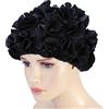 Drfeify Cuffia da Nuoto Floreale Vintage per Donna, Cappellino per | Materiale in Nylon, elasticità Confortevole, Facile da Rimuovere Senza Strappare i Capelli, Adatto Ad Adulti e Bambini