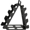 Yinhing Portamanubri Verticale, Rastrelliera Pesi a 4 Livelli con Piedini | Telaio in Acciaio Saldato, Supporto Triangolare Stabile, Design Angolare Compatto con Scanalature Curve Protettive