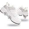 preyrocbirds Scarpe con ruote per ragazzi e ragazze, pattini a rotelle per bambini, scarpe da ginnastica, scarpe da ginnastica 2 in 1, scarpe da ginnastica per bambini
