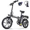 VDL Bicicletta elettrica pieghevole da uomo e donna, 16 pollici, con batteria rimovibile da 36 V, 12,8 Ah, autonomia 30-50 km, sistema di supporto AAS, per pendolari e uso quotidiano