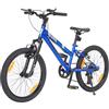 staronce Bicicletta per bambini da 20 pollici, mountain bike con cambio a 6 marce, freni a V, ingresso basso e sella regolabile, telaio in acciaio, blu o rosa