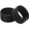 Yinhing Manico per Racchetta da Tennis in Silicone, Set da 2 Pezzi, Buon Assorbimento del Sudore, Design Raffinato, Impugnatura Elastica, Fissaggio per i Giocatori (Black)