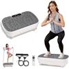 YuanDiann Pedana Vibrante Dimagrante Casa Dispositivi Vibranti con 3 Modalità Fitness Silenzioso Vibration Plate con 2 Fasce di Resistenza e Display LED Carico di 150 kg Grigio