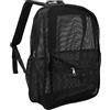 Drfeify Zaini in Rete, Poliestere Lavabile, 43 X 32 Cm (BLACK) | Leggero Trasparente, Cinghie Larghe Ergonomiche, Tasche di Grande capacità, per gli Sport da Viaggio Pendolari