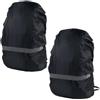 PRETYZOOM Copri Zaino da Esterno 2 Pezzi Oxford Bordo Elastico e Strisce Riflettenti per Campeggio e Ciclismo 30-55l