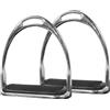 RIZGHWOY Staffe Equestri 2 Pezzi, Metallo Antiruggine Antiscivolo (Silver)