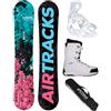 Airtracks Snowboard Set Tavola Polygonal Hybrid Rocker Donna 148 + Attacchi Master W + Scarponi Star W 40+ SB Bag