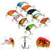 OEBUAFI Kit Esche da Pesca 9 Pezzi Colorati Occhi 3D Attrezzatura in Plastica Crankbait per Pescatori in Acqua Dolce e Salata 4,5 Cm/4 G