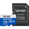Lexar 128GB Scheda microSDHC Lexar Blue Plus C10 UHS-I U3 V30 fino a 170Mbps Nero/Blu [SFLXRMD128BLPL1]