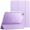 JETech Custodia per iPad Pro 13 M4 2024, Viola | Cover Retro Traslucido Sottile, Supporto Tri-Pieghevole, Auto Svegliati/Sonno, Protezione Antiurto Leggera