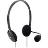 VulTech Cuffie Headset On Ear HS-01 jack 3,5mm da 1.8m con Microfono su archetto regolabile per PC con controller volume e muto, ufficio, Computer, Portatile, Laptop, Macbook, Meet, Zoom
