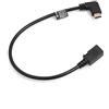 SYSTEM-S Cavo adattatore USB-C maschio angolato a 90° a Micro-USB-B femmina, trasferimento dati USB 2.0 e ricarica, 27 cm, nero