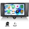 CAMECHO 2G+64G CAMECHO Autoradio Android per Mercedes-Benz Smart Fortwo 2011-2015 | 9 Pollici Autoradio con CarPlay wireless/cablato Android, Mirror Link, GPS, Wi-Fi Bluetooth FM/RDS EQ SWC Retromarcia Mic