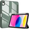 TXWLLIU Custodia per iPad (A16) 11a Generazione 11 Pollici 2025/iPad 10a Generazione 10,9 Pollici 2022, Custodia Protettiva Sottile e Leggera a Tre Ante con Retro Trasparente in PC Rigido, Verde Notte