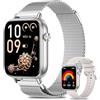 Fitonme Smartwatch Donna, 1.83" Orologio Smartwatch con Chiamata Bluetooth, 100+ Sport Fitness Tracker con Frequenza Cardiaca SpO2 Sonno, IP68 Impermeabile, Smart Watch per iOS & Android, Argento