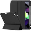 TXWLLIU Custodia per iPad Air 11 Pollici M3/M2 2025/2024 e iPad Air 10,9 Pollici 5a/4a Generazione 2022/2020 con Portapenne, Cover Trifold con Auto Sonno/Veglia, Nero