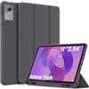 EasyAcc Cover Compatibile con Lenovo Idea Tab 11 Pollici Tablet 2025 | Custodia con Portapenne TB-336ZU TB-336FU, Ultra Sottile con Funzione Stand Slim PU Pelle Protettiva, Grigio Scuro