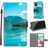 KENHONER Custodia per Samsung Galaxy A71, Barca | Portafoglio Pelle PU, Magnetica, Resistente Agli Urti, Scomparto Carte Credito, Pieghevole, Flip Libro, Motivo