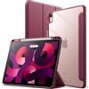 JETech Custodia per iPad Air 11 M4/M3/M2 & Air 5/4, Vino Rosso | Cover per iPad Air 11 (2026-2024) & 10,9 (2022/2020), Retro Trasparente Cristallino, Porta Pencil, Supporto Tri-Pieghevole