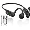 flymory Cuffie a Conduzione Ossea Bluetooth 5.3, Cuffie Qperte senza Fili con Doppio Microfono, Auricolari Impermeabili e Resistenti al Sudore, Cuffie Sportive con 12 ore