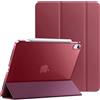JETech Custodia per iPad Air 11 M4/M3/M2 & Air 5/4, Vino Rosso | Cover per iPad Air 11 (2026-2024) & 10,9 (2022/2020), Retro Traslucido Sottile, Supporto Tri-Pieghevole, Antiurto