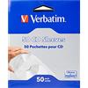 Verbatim Buste per CD - 50 Pezzi - Custodie CD - Buste per CD - Protezione da Polvere e Sporco - Bustine per CD con Finestra Trasparente - Buste di Carta richiudibili per CD, Dvd e Blu-Ray
