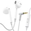 LUDOS ZENITH Auricolari In-Ear Cuffie, Cuffiette con Filo e Microfono, 5 Anni di Garanzia, Cuffie Isolamento Acustico, Cuffiette Cellulare, Jack 3,5 mm per iPhone, Apple, Samsung, Huawei - Bianco