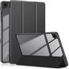 TXWLLIU Custodia per Samsung Galaxy Tab A9+/A9 Plus 11 Pollici 2023, Custodia Supporto a Tre Pieghe Trasparente in TPU Antiurto, Auto Sonno/Veglia, Nero