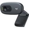 Logitech C270 HD-Webcam, 720p, 30 fps, 3MP, FoV 60°, Fester Fokus