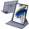 A-BEAUTY Custodia Rotante Compatibile con Samsung Galaxy Tab A8 10.5 Pollici (SM-X200/X205/X207), Antiurto Trasparente Cover, Auto Svegliati/Sonno, Lavanda