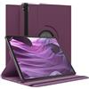 EAZY CASE - Custodia per tablet per iPad Pro 13 (2025), 13 pollici, Smart Cover Tablet Case Rotationcase da appoggiare, a portafoglio, girevole a 360°, con funzione leggio, in similpelle, viola