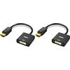 BENFEI Adattatore DisplayPort a DVI, DP a DVI placcato in oro (maschio a femmina) compatibile per Lenovo, Dell, HP e altri marchi (Confezione da 2)