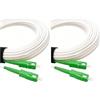 Elfcam - 0,5m Cavo Fibra Ottica SC/APC per SC/APC Simplex Monomodale 9/125μm LSZH, Bianco per TIM, Vodafone, WindTre, Fastweb, Iliad (Confezione da 2)