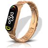 SeNool Cinturino Compatibile con Xiaomi Smart Band 7, [Metallo Bracciale] [Acciaio Inossidabile] [Resistente Corrosione] [Impermeabile], Band Compatibile con Xiaomi Mi Band 7 - Oro Rosa