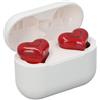 VBESTLIFE Auricolari Wireless a Forma di Cuore, Cuffie Audio Stereo HiFi Bluetooth 5.3 con Custodia di Ricarica per Sport, Viaggi (rosso)