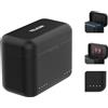 TELESIN Caricabatteria per Insta360 X3 Accessori con slot per schede Micro SD e cavo USB tipo C, 2 canali di ricarica rapida della batteria Case Storage Station, ricarica rapida fino al 100% in 65