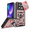 LeYi Cover per Xiaomi Redmi Note 15 4G/5G/Xiaomi Poco M8 5G(Rosa) | Custodia per Redmi Note 15 con Protezione Fotocamera [Slidable] Antiurto con Anello Supporto TPU Bumper Antiurto Case