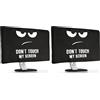 kwmobile 24-26 monitor Cover - Protezione Monitor PC Antipolvere Schermo Computer - Custodia Protettiva Don't touch my Screen (Confezione da 2)