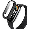 SeNool Custodia per Xiaomi Smart Band 8, Rigida PC Cover, Nero | Durezza 9H Antigraffio, Antiurto, Vetro Temperato Protezione di Schermo Cover per Xiaomi Smart Band 8