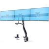 StarTech Supporto 3 Monitor Barra Trasversale 27 (3M1A3SG-MONITOR-ARM) | VESA 75x75/100x100, Regolazioni del Braccio Senza Attrezzi