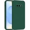 Mixroom - Cover Custodia Case per Samsung Galaxy S10E Protezione Fotocamera in Silicone TPU Morbido Opaco Bordi Piatti Colore Verde Foglia