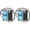 AOMYKE Magnetica Cover per iPhone 13 / iPhone 14 con Cordino, [Compatibile con MagSafe] Custodia con Laccio Collana Tracolla Collo Liquido Silicone Antiurto TPU Antiurto Case - Nero (Confezione da 2)