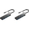 Acer Hub USB C 3.0 con 5 porte, 4 Porte Dati USB 5Gbps Per PC- 60cm (Confezione da 2)