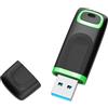 KEXIN Chiavetta USB 3.0 da 64 GB, con cappuccio e luce LED, velocità di lettura fino a 110 MB/s, unità flash per PC, laptop, TV, auto, colore nero e verde