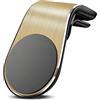 Generic Supporto magnetico per telefono per auto, [forte magnete] [rotazione a 360°] magnete per telefono per auto, compatibile con tutti gli smartphone, colore oro