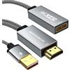 SWITCHFLUX Adattatore HDMI a Displayport, 4K @ 60Hz attivo HDMI maschio a DP femmina, convertitore adattatore ad alta velocità HDCP 2.2 cavo per PC, NVIDIA, AMD, NS, PS4/5, Xbox One/Series X (8,6