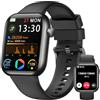 RLQA Smartwatch da donna e uomo, 1,83, HD, con contapassi, misurazione della pressione sanguigna, cardiofrequenzimetro, funzione telefono, monitoraggio del sonno, oltre 120 modalità sportive, IP68