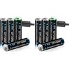 CITYORK Batterie ricaricabili agli ioni di litio AAA, batterie AAA ricaricabili da 1,5V, 1200 mAh con carica USB (confezione da 8)